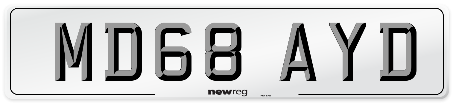 MD68 AYD Number Plate from New Reg